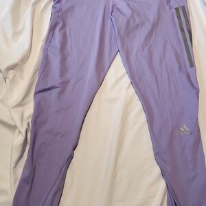 adidas Highwaisted Lavender Women's Athletic Leggings with Reflective Stripes